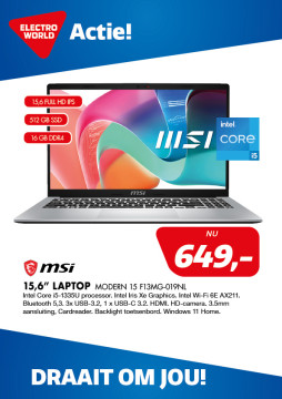 MSI 15,6” Laptop  Modern 15 F13MG-019NL
